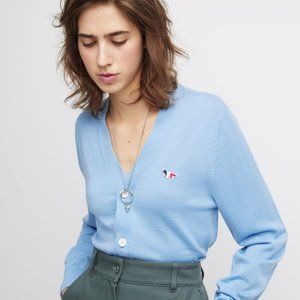 Maison Kitsune Merinos Cardigan Light Blue size M
